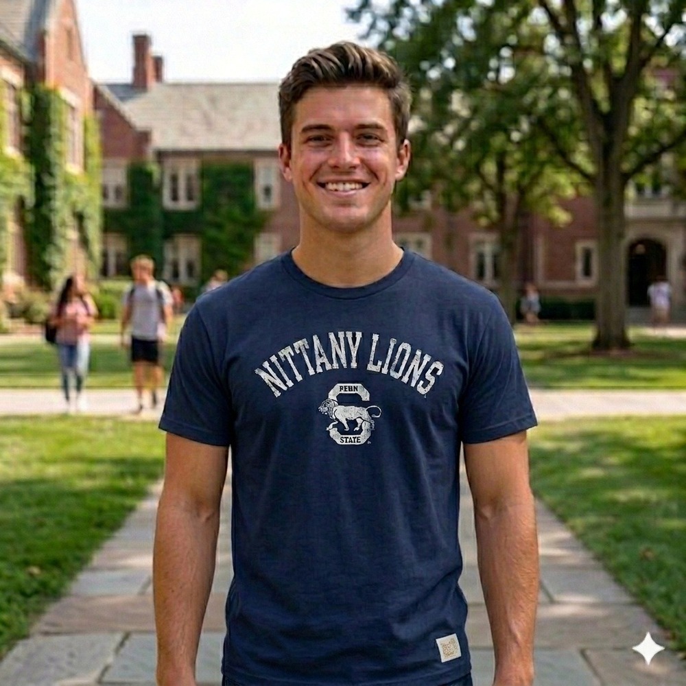 Penn State Nittany Lions Retro Brand Men XL Navy T-Shirt RB100-PNNR3518A **NEW**